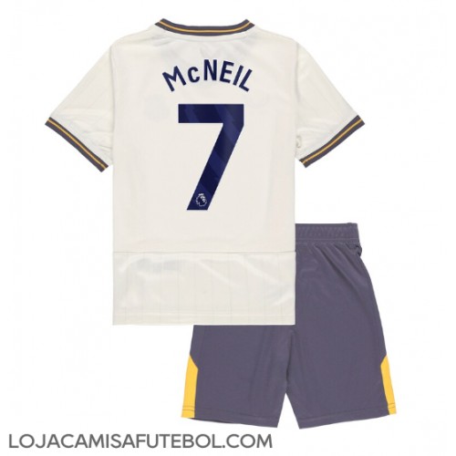 Camisa de Futebol Everton Dwight McNeil #7 Equipamento Alternativo Infantil 2024-25 Manga Curta (+ Calças curtas)